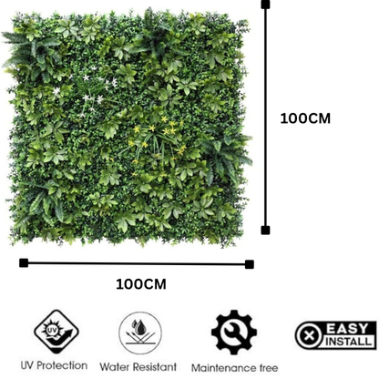 Garden Gyani 100x100cm Artificial Greenery Wall Panel – Lush Faux Vertical Garden Mat for Wall, Balcony, Fence & Home Décor