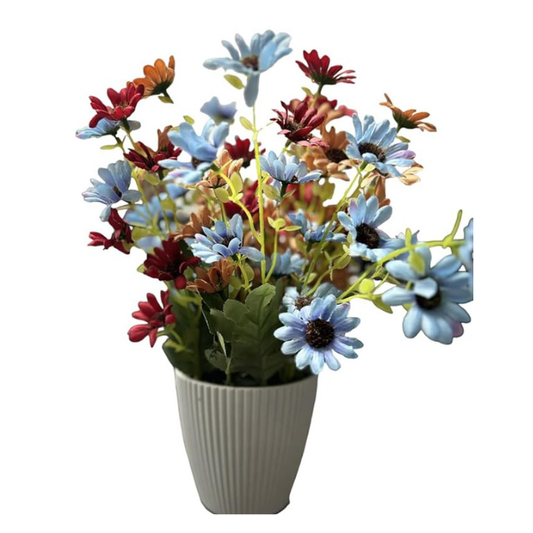 Garden Gyani Artificial Multicolor Flowers with Pot – Vibrant Faux Floral Arrangement for Home, Office & Garden Décor