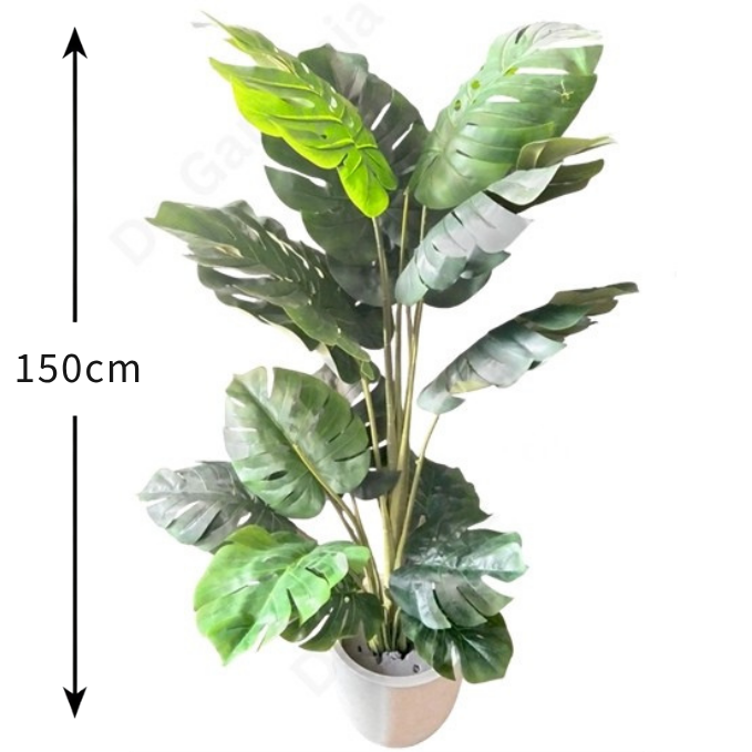 Garden Gyani Monstera X4 – 150 cm Tall Artificial Plant with 16 Leaves | Lifelike Faux Tropical Greenery for Indoor & Outdoor Décor