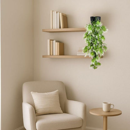 Garden Gyani Artificial Hanging Plant with Basket – Realistic Green Leaves & Creepers for Home, Living Room & Wall Decoration