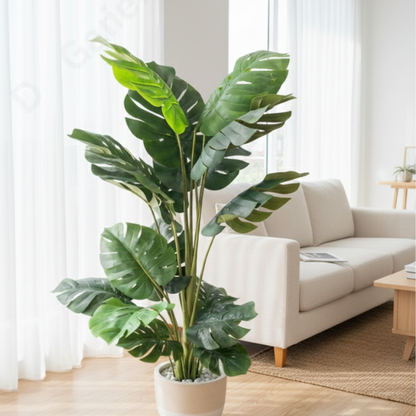 Garden Gyani Monstera X4 – 150 cm Tall Artificial Plant with 16 Leaves | Lifelike Faux Tropical Greenery for Indoor & Outdoor Décor
