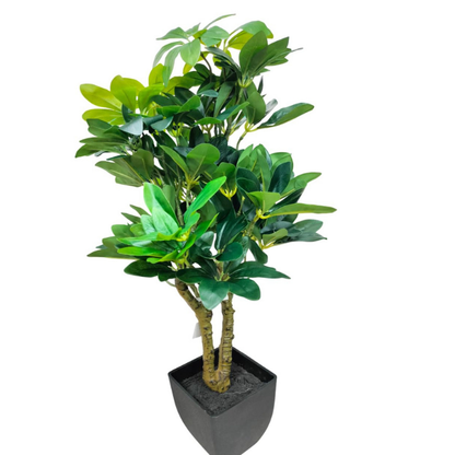 Garden Gyani Schefflera Artificial Potted Plant – 24 Inch Tall Faux Green Plant with 250+ Leaves & 2 Branches | Decorative Plastic Pot | Lifelike Indoor Plant for Home & Office Décor