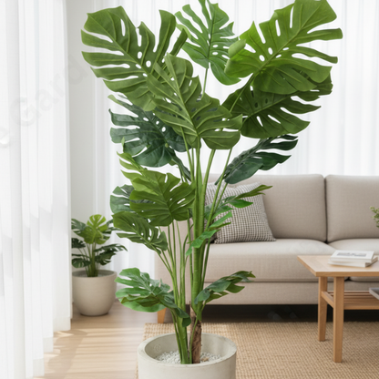 Garden Gyani Monstera X3 – 170 cm Tall Artificial Plant Without Pot | Lifelike Faux Tropical Greenery for Home & Office Décor