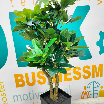 Garden Gyani Schefflera Artificial Potted Plant – 24 Inch Tall Faux Green Plant with 250+ Leaves & 2 Branches | Decorative Plastic Pot | Lifelike Indoor Plant for Home & Office Décor
