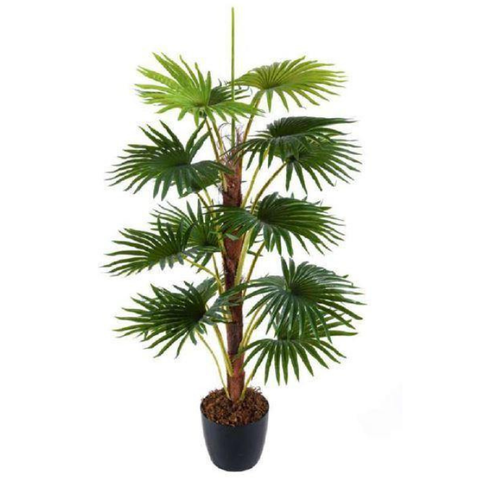 Garden Gyani Real Touch Fan Palm – 120 cm Tall Artificial Plant | Lifelike Faux Indoor & Outdoor Décor Without Pot