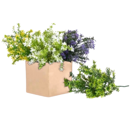 Garden Gyani Asparagus Shrubs Mix – 35cm Artificial Greenery Without Pot for Home, Office & Tabletop Décor