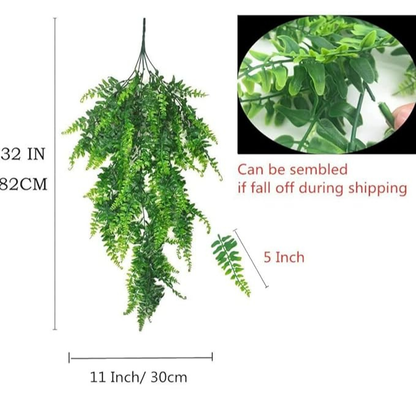 Artificial Hanging Fern Creeper Vine – Decorative Faux Trailing Greenery (Pot Not Included)
