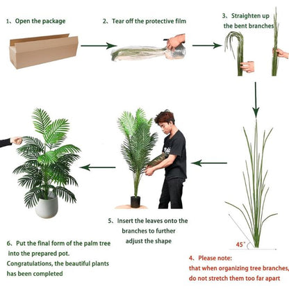 Garden Gyani 3.6 Ft Artificial Areca Palm Tree with Pot – 110CM Tall, 24 Leaves | UV Resistant Faux Palm Plant for Indoor & Outdoor Home Décor