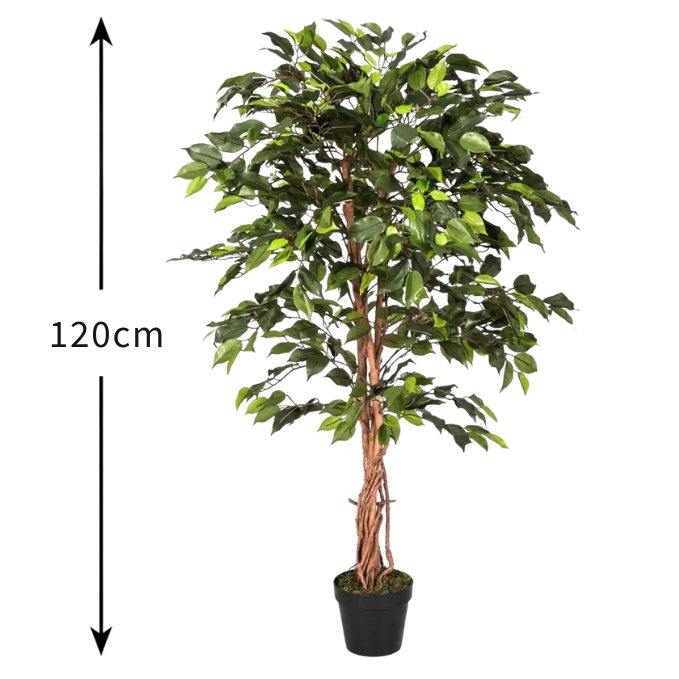 Garden Gyani 120cm Artificial Ficus Tree – Lifelike Faux Indoor Plant Without Pot for Home & Office Décor