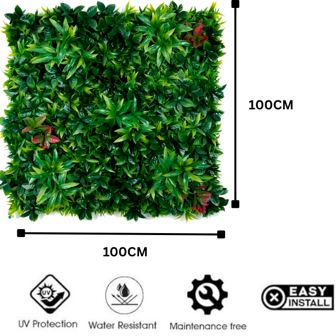 Garden Gyani 100x100cm Artificial Greenery Wall Panel – Lush Faux Vertical Garden Mat for Wall, Balcony, Fence & Home Décor