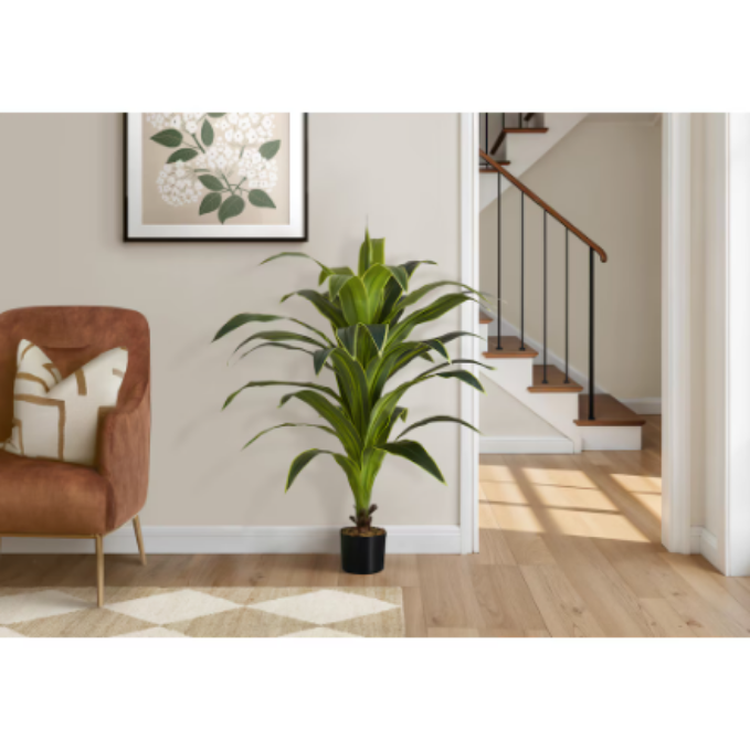 Garden Gyani Dracaena White – 150 cm Tall Artificial Plant Without Pot | Lifelike Faux Decorative Greenery for Home & Office
