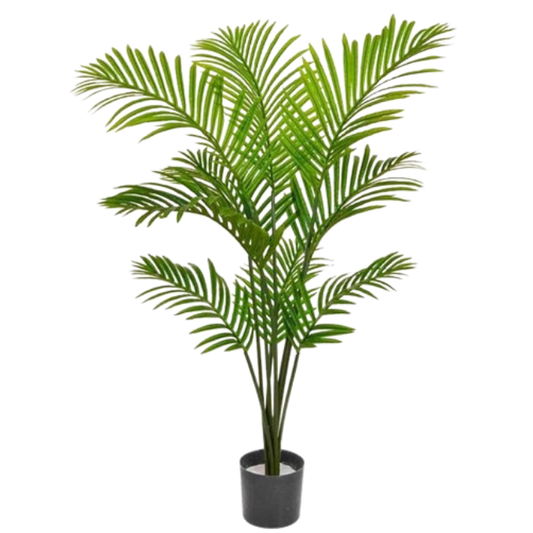 Garden Gyani Artificial Areca Plant – 140 cm Tall with 10 Lifelike Leaves | Faux Tropical Palm Greenery for Home & Office Décor