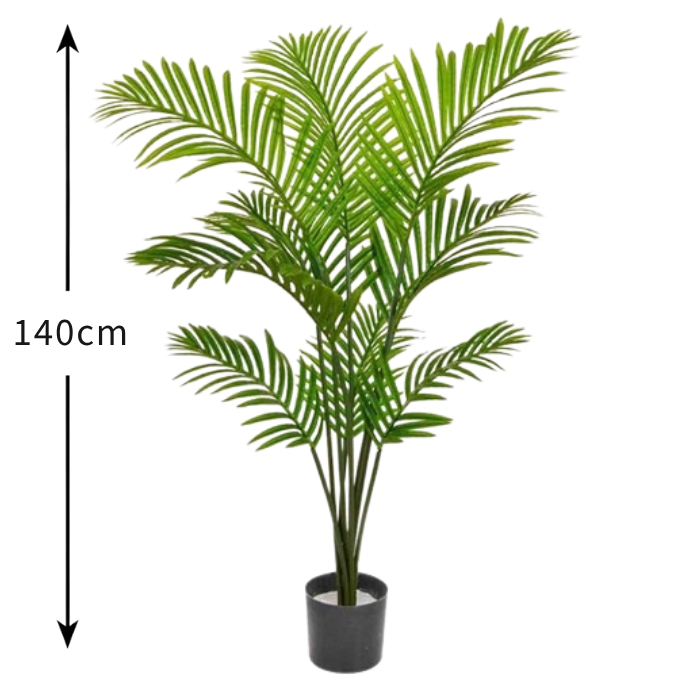 Garden Gyani Artificial Areca Plant – 140 cm Tall with 10 Lifelike Leaves | Faux Tropical Palm Greenery for Home & Office Décor
