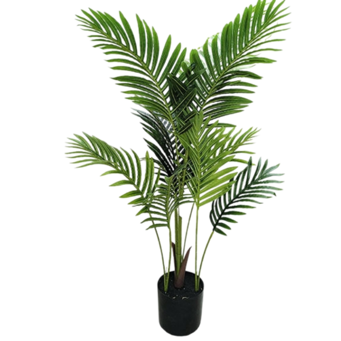 Garden Gyani Areca Palm X3 – 120 cm Tall Artificial Plant with Pot | Lifelike Faux Tropical Greenery for Home & Office Décor