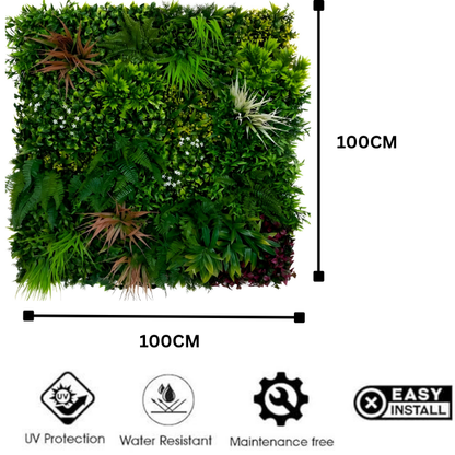 Garden Gyani 100x100cm Artificial Greenery Wall Panel – Lush Faux Vertical Garden Mat for Wall, Balcony, Fence & Indoor-Outdoor Décor