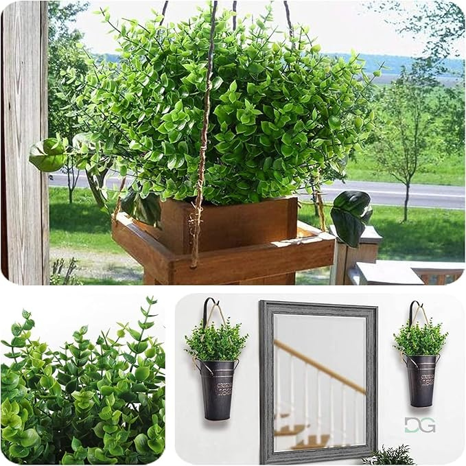 Garden Gyani Artificial Plants – Pack of 2 Faux Shrubs with Plastic Leaves for Indoor & Outdoor Decoration | Greenery Bushes for Home, Garden & Wedding Décor
