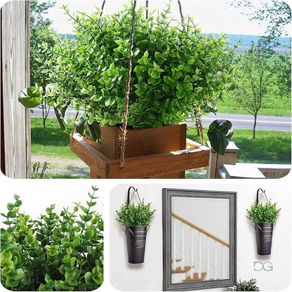 Garden Gyani Artificial Plants – Pack of 2 Faux Shrubs with Plastic Leaves for Indoor & Outdoor Decoration | Greenery Bushes for Home, Garden & Wedding Décor