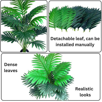 Garden Gyani 3.6 Ft Artificial Areca Palm Tree with Pot – 110CM Tall, 24 Leaves | UV Resistant Faux Palm Plant for Indoor & Outdoor Home Décor