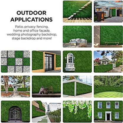 Garden Gyani Artificial Vertical Garden Panel 50×50 cm | Dense Boxwood Green Wall with White Flowers | Indoor Outdoor Decor