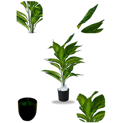 Garden Gyani Artificial Palm Plant Leaves – Faux Turtle Leaf & Monstera | Large Tropical Fake Leaves for Outdoor UV-Resistant Décor | Imitation Leaf Decorations for Garden, Balcony & Events