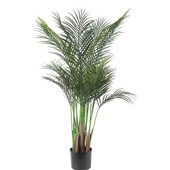 Garden Gyani Areca Palm X4 – 130 cm Tall Artificial Plant Without Pot | Lush Faux Green Tropical Plant for Home & Office Décor