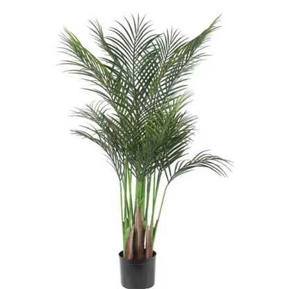 Garden Gyani Areca Palm X4 – 130 cm Tall Artificial Plant Without Pot | Lush Faux Green Tropical Plant for Home & Office Décor