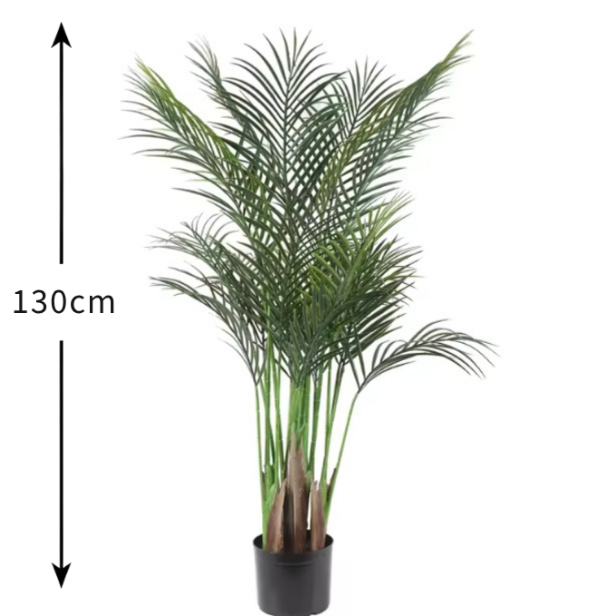 Garden Gyani Areca Palm X4 – 130 cm Tall Artificial Plant Without Pot | Lush Faux Green Tropical Plant for Home & Office Décor