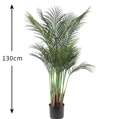 Garden Gyani Areca Palm X4 – 130 cm Tall Artificial Plant Without Pot | Lush Faux Green Tropical Plant for Home & Office Décor