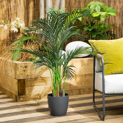 Garden Gyani Areca Palm X4 – 130 cm Tall Artificial Plant Without Pot | Lush Faux Green Tropical Plant for Home & Office Décor
