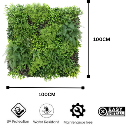 Garden Gyani 100x100cm Artificial Greenery Wall Panel – Lush Faux Vertical Garden Mat for Wall, Balcony, Fence & Indoor-Outdoor Décor
