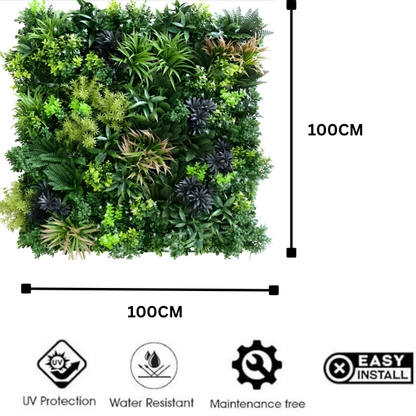 Garden Gyani 100x100cm Artificial Greenery Wall Panel – Lush Faux Vertical Garden Mat for Wall, Balcony, Fence & Indoor-Outdoor Décor
