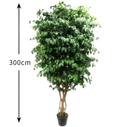 Garden Gyani 300cm Artificial Ficus Tree with Pot – Giant 10ft Lifelike Faux Indoor Tree for Homes, Hotels, Offices & Event Décor