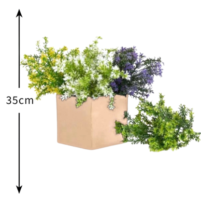 Garden Gyani Asparagus Shrubs Mix – 35cm Artificial Greenery Without Pot for Home, Office & Tabletop Décor