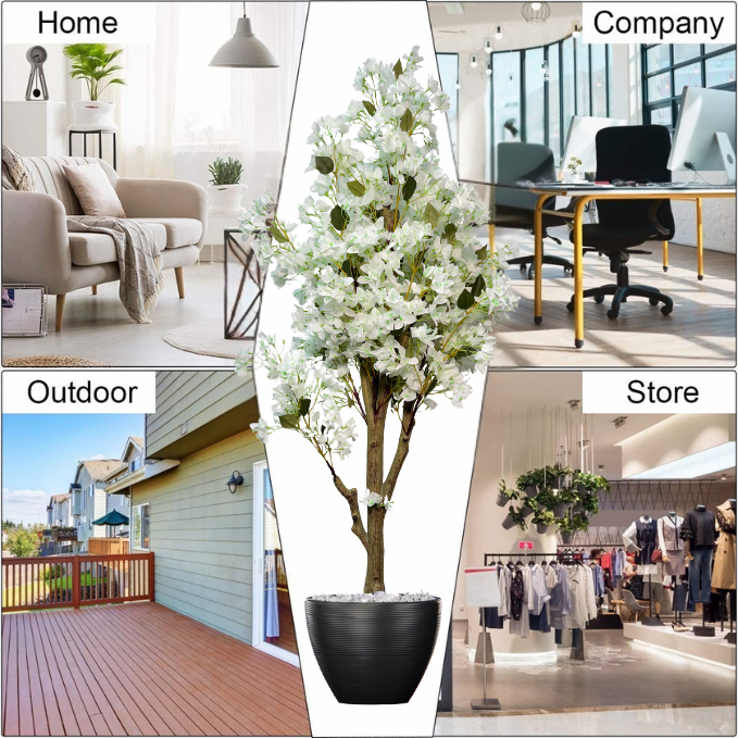 Garden Gyani Artificial Bougainvillea Tree – 5.7 Feet Tall | Faux Flowering Tree with Pink Blooms for Home, Balcony & Office Décor | Indoor Outdoor UV Resistant Decorative Plant Without Pot