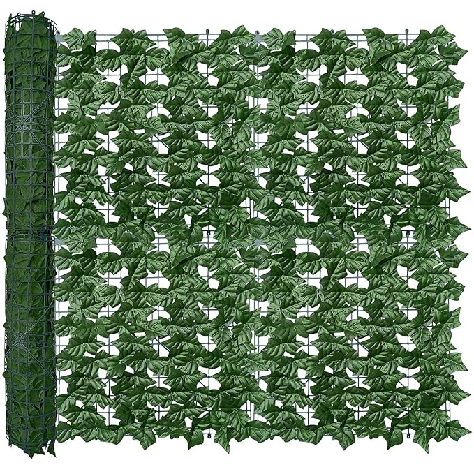 Garden Gyani Artificial Ivy Leaf Mat – 1m x 3m Faux Green Privacy Screen for Balcony, Wall Décor & Vertical Garden Backdrops