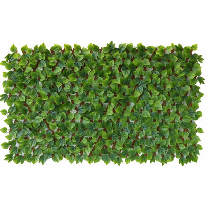 Garden Gyani 200x100cm Expandable Wooden Trellis with Artificial Green Leaves – Privacy Screen, Balcony Fence & Wall Décor