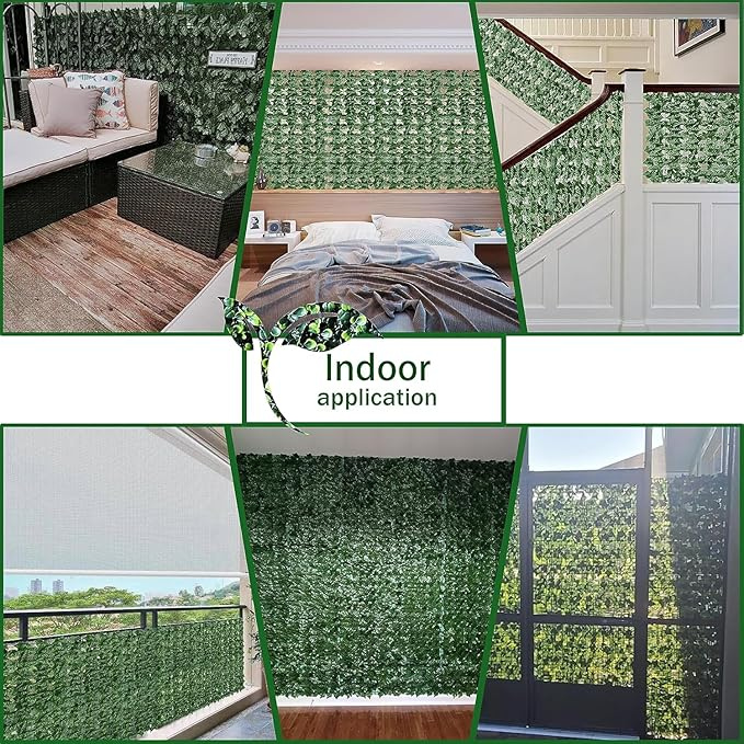 Garden Gyani Artificial Ivy Leaf Mat – 1m x 3m Faux Green Privacy Screen for Balcony, Wall Décor & Vertical Garden Backdrops