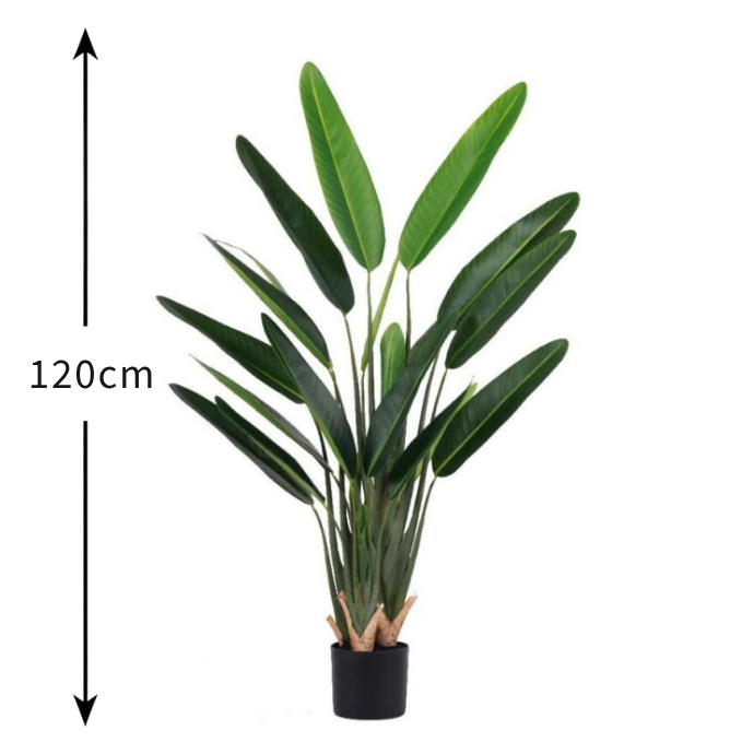 Garden Gyani 120cm Artificial Bird of Paradise Plant – Tall Faux Indoor Plant Without Pot for Home, Office & Event Décor