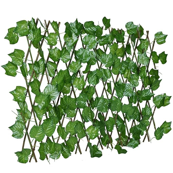 Garden Gyani 2 Pack Expandable Privacy Screen – Artificial Leaf Ivy Fencing Panel for Balcony, Patio & Outdoor Privacy Décor (Single-Sided Leaves)