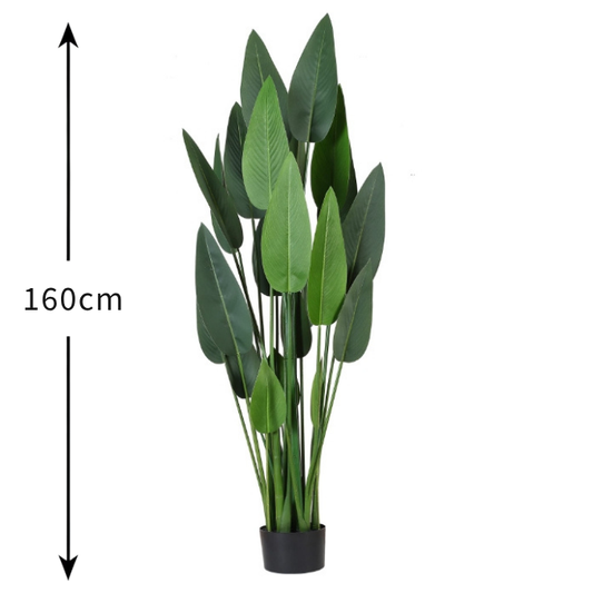 Garden Gyani 160cm Artificial Bird of Paradise Plant with Pot – 20 Leaves Faux Tropical Indoor Plant for Home, Office & Hotel Décor