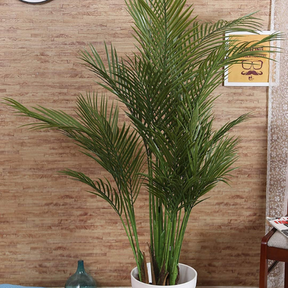 Garden Gyani Tall Artificial Areca Palm Plant – 140 cm (4.6 FT) Faux Green Indoor Tree with 5 Branches | Realistic Tropical Décor for Home & Office | Pot Not Included