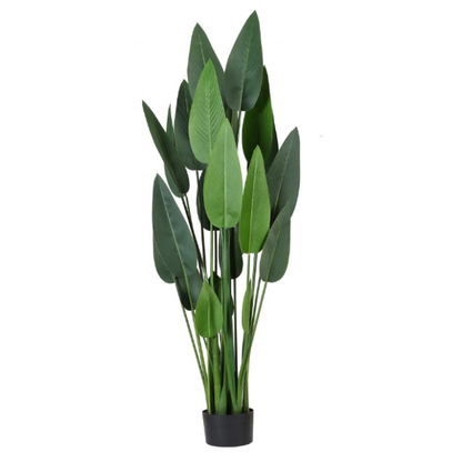 Garden Gyani 160cm Artificial Bird of Paradise Plant with Pot – 20 Leaves Faux Tropical Indoor Plant for Home, Office & Hotel Décor