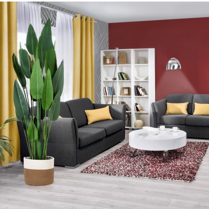 Garden Gyani 160cm Artificial Bird of Paradise Plant with Pot – 20 Leaves Faux Tropical Indoor Plant for Home, Office & Hotel Décor