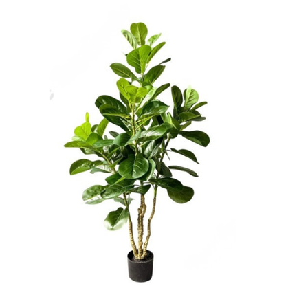 Garden Gyani 120cm Artificial Fiddle Leaf Fig Plant with Pot – 4 Stems Faux Indoor Tree for Home, Office & Modern Décor
