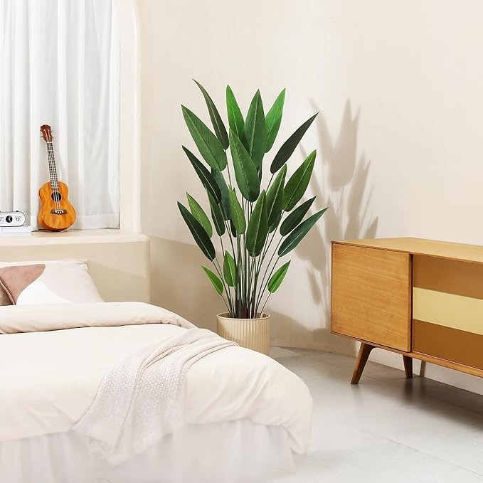 Garden Gyani Bird of Paradise – 160 cm Tall Artificial Plant with 25 Lifelike Leaves | Faux Tropical Décor Without Pot