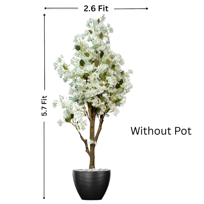 Garden Gyani Artificial Bougainvillea Tree – 5.7 Feet Tall | Faux Flowering Tree with Pink Blooms for Home, Balcony & Office Décor | Indoor Outdoor UV Resistant Decorative Plant Without Pot
