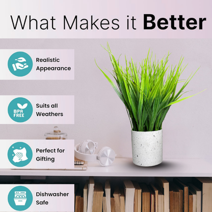 Garden Gyani Artificial Rubber Plant – Small Faux Potted Plant for Tabletop, Home, Bathroom & Office Décor | Indoor Decorative Greenery