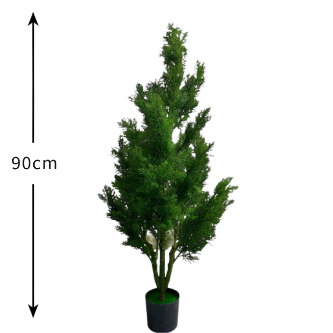 Garden Gyani Cyprus Plant – 90 cm Tall Artificial Plant Without Pot | Lifelike Faux Greenery for Home & Office Décor