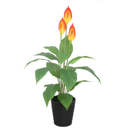 Garden Gyani Artificial Anthurium Plant 105cm with Pot – Decorative Indoor Flowering Plant