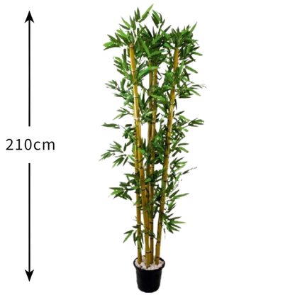 Garden Gyani Thin Bamboo Stick – 210 cm Tall Artificial Bamboo Plant Without Pot | Lifelike Faux Greenery for Home & Office Décor